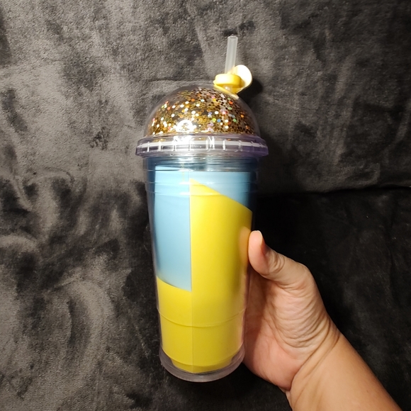 Starbucks Ice Cream Blue/yellow Glitter Domed tumbler! *New* - Picture 2 of 6